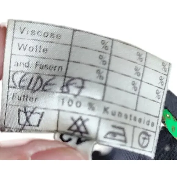 Pierre Balmain Vintage Black Green Patterned Jacket - Size 10 - Picture 10 of 10